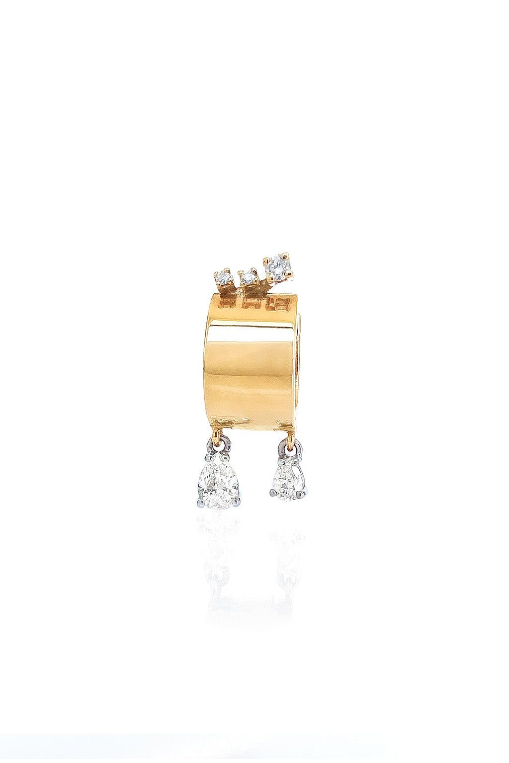 Tube Drops & Sparks gold earring