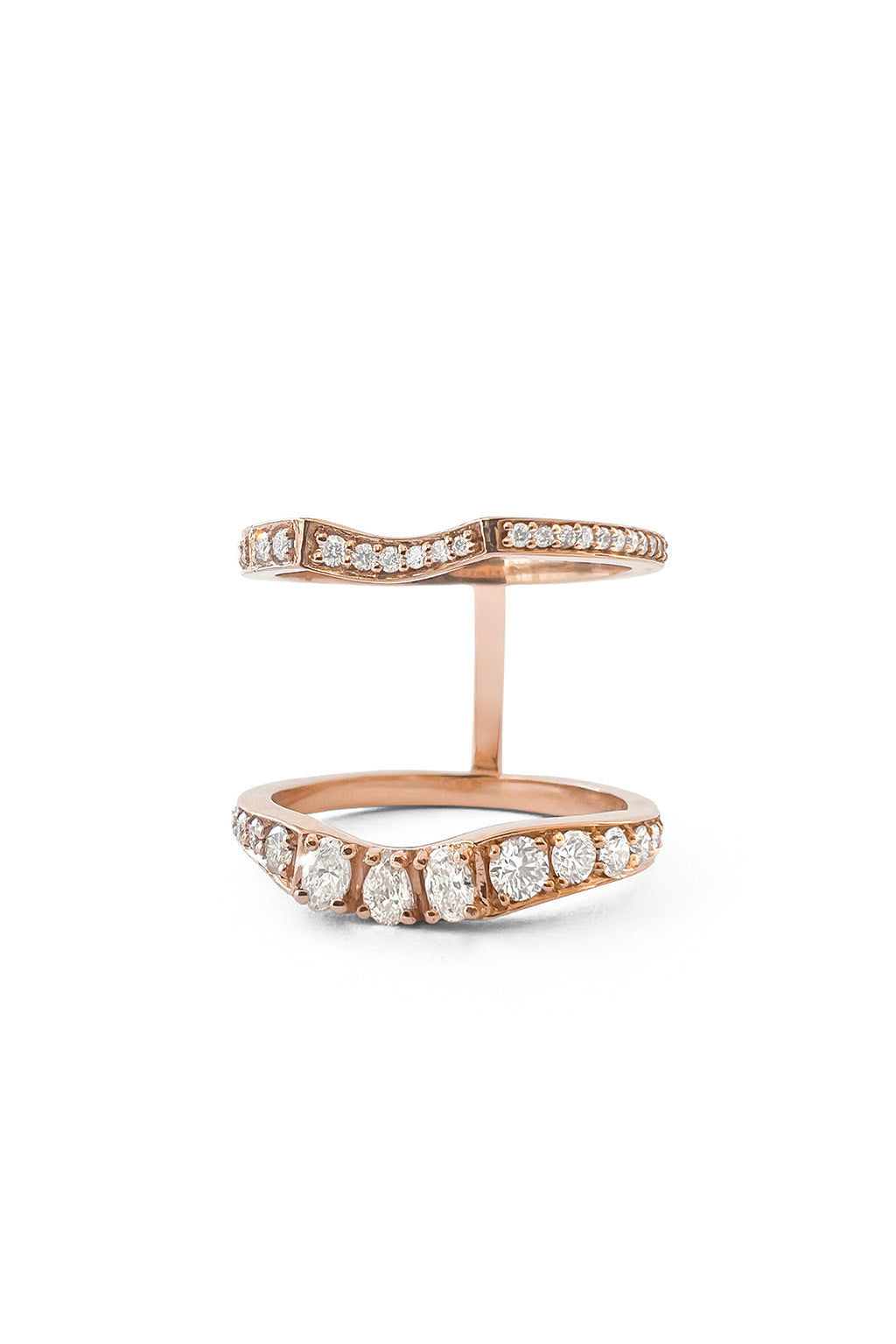 Diamonds 18k rose gold ring