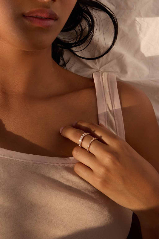 three stone diamond ring