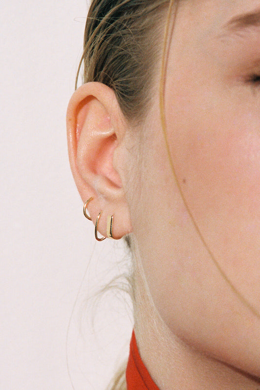 Boucle d'oreille Double Snake en or