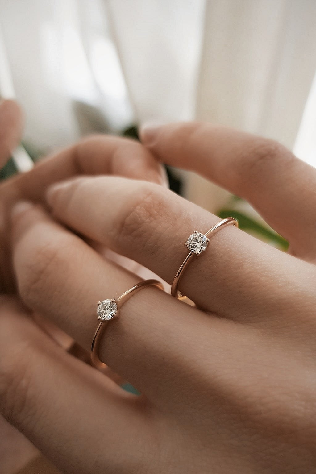 Bague Solitaire 3,5 mm diamond en or