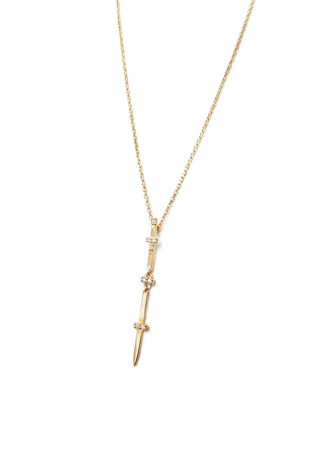 Long Sword gold necklace