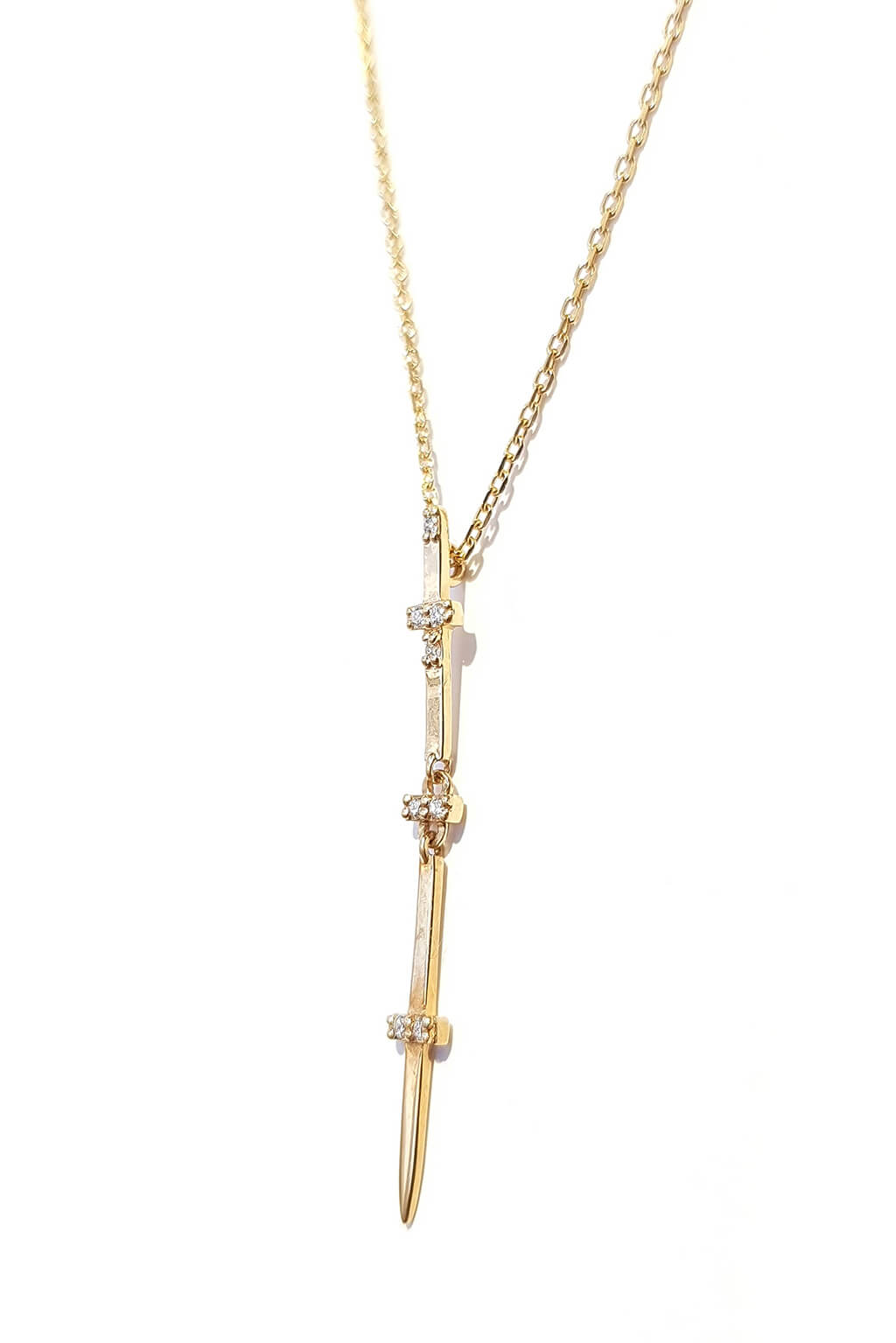 Long Sword gold necklace