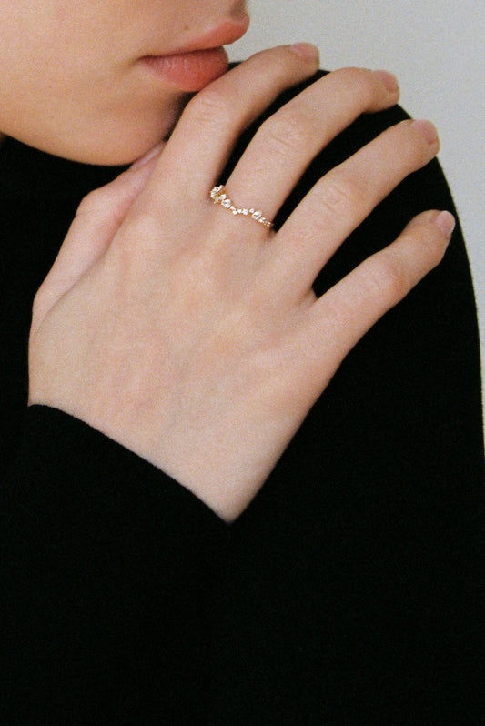Small Rain gold ring