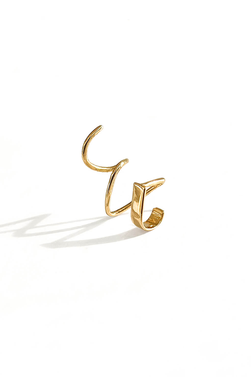 Double Snake gold earring