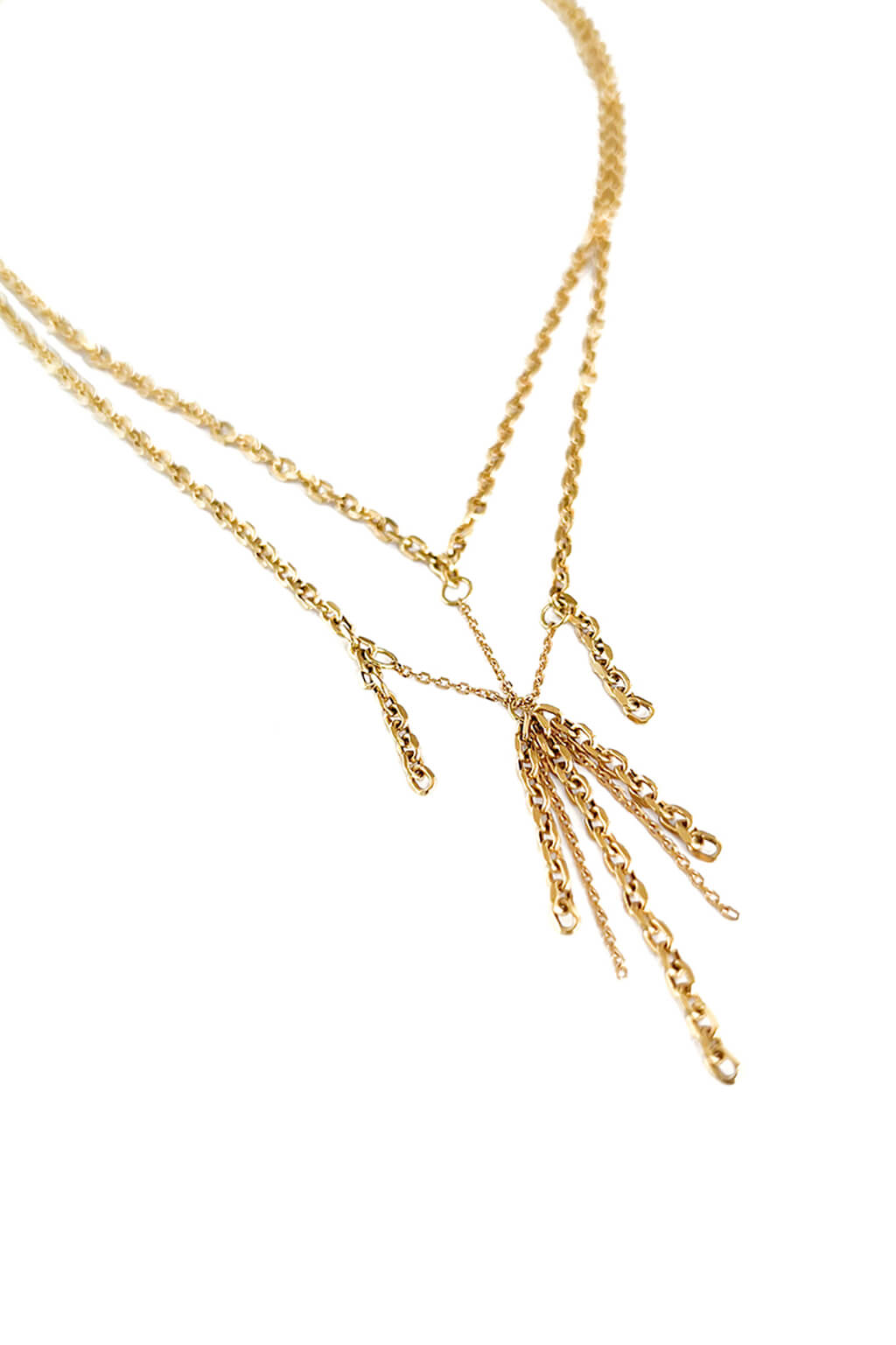 Loose ends gold necklace
