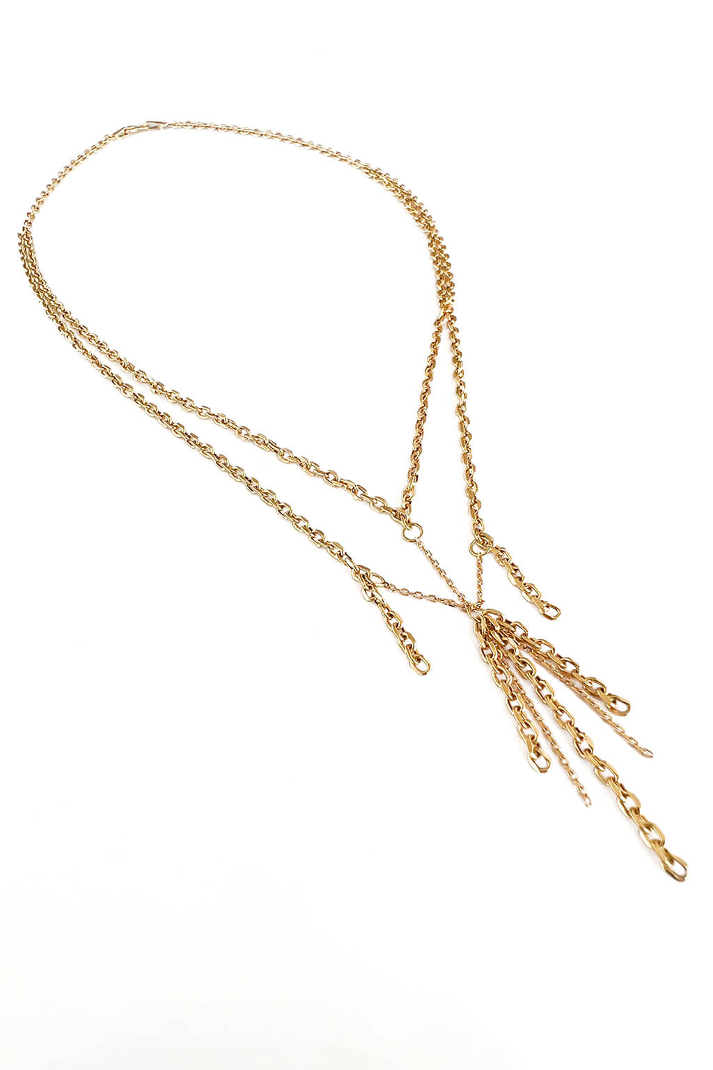 Loose ends gold necklace