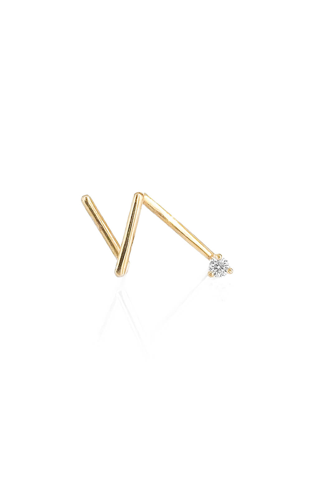 1'7 mm diamond Z gold earring