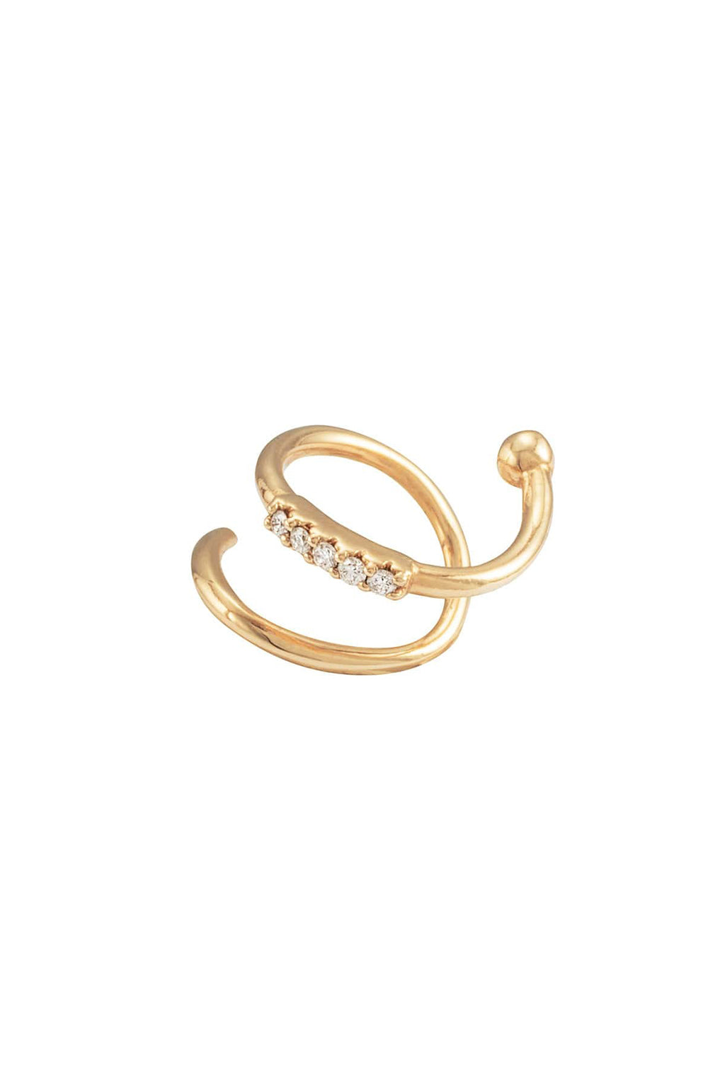 Big snake diamonds gold earring