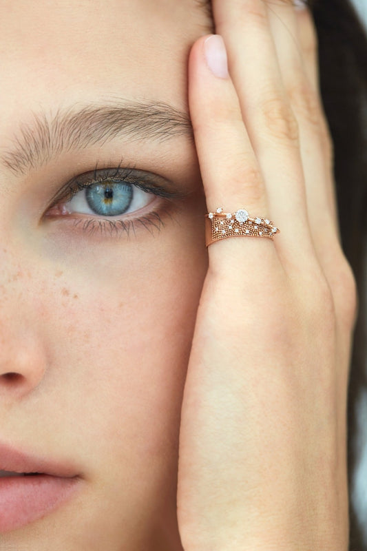 Bague Big Très-Or Irregular Band diamonds en or