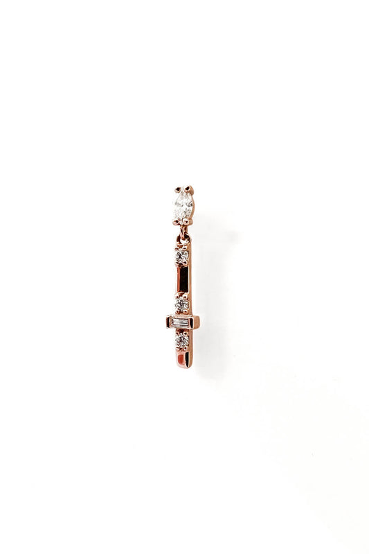 Pendiente Small Marquise Sword de oro