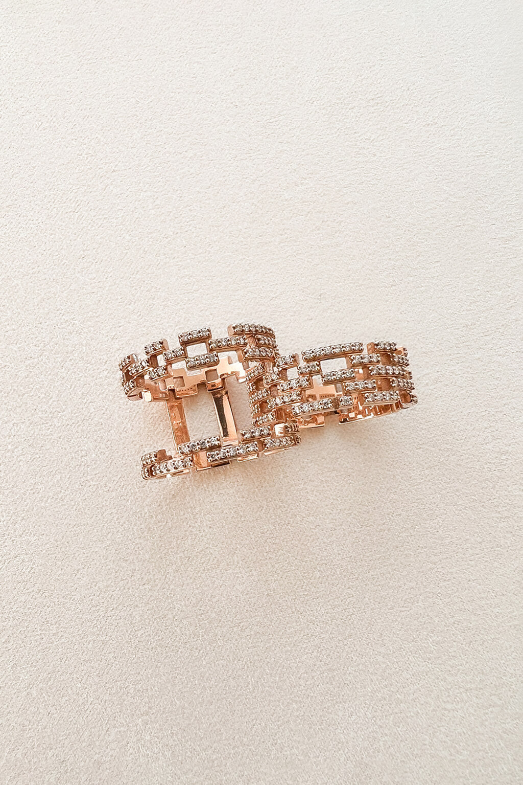 Detachable Brick diamonds gold ring