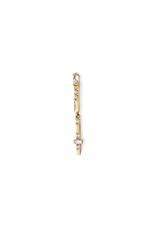 Pendiente Marquise Sword de oro