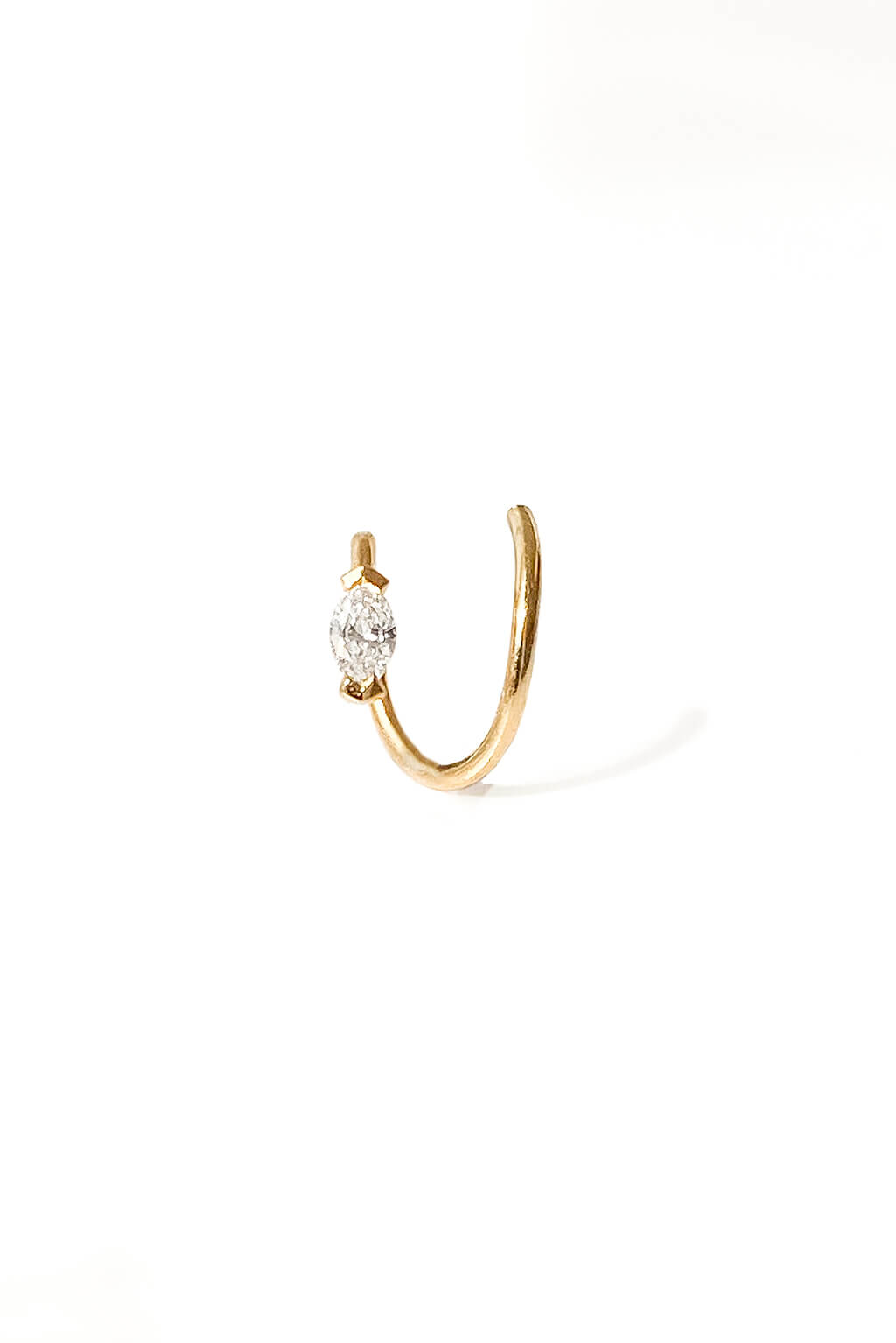 Small Snake Marquise gold earring