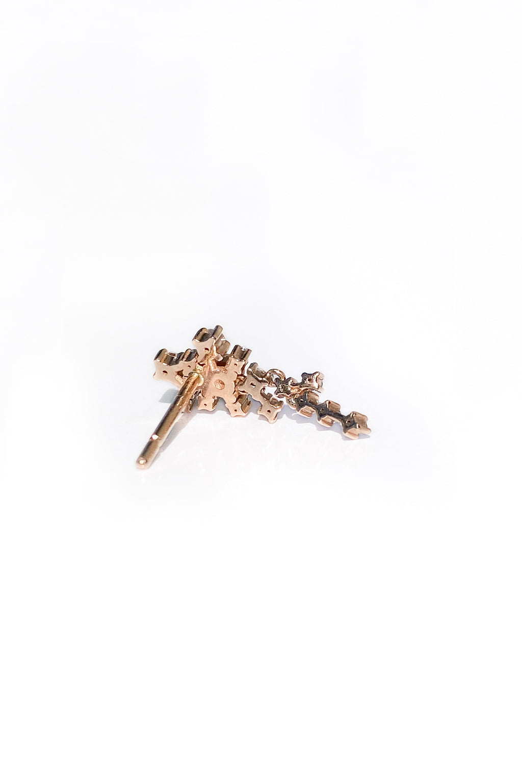Small Cascade diamonds gold earring