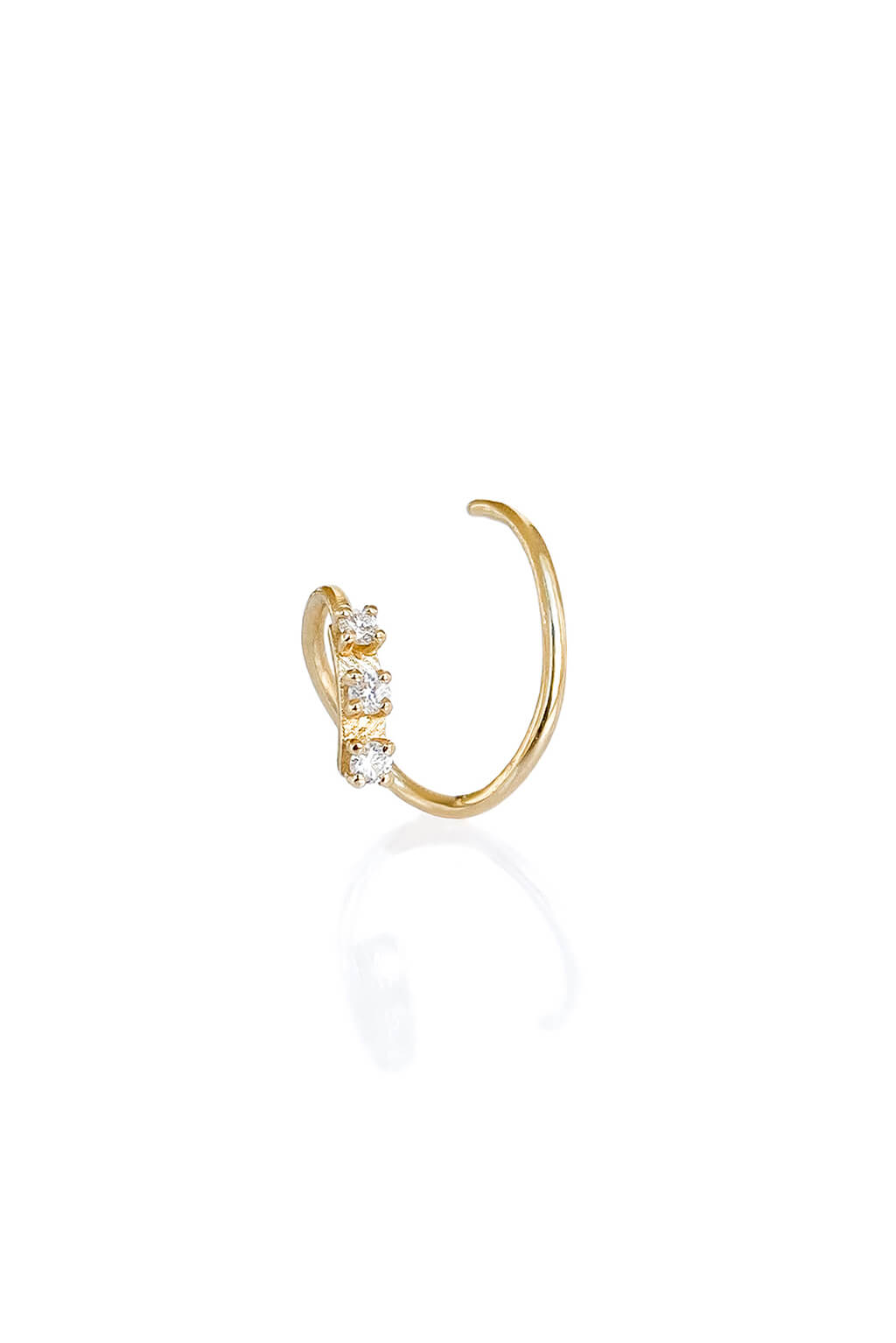 Triple Tag Snake gold earring