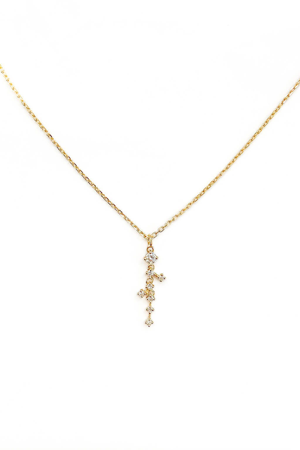 Cascade diamonds gold necklace