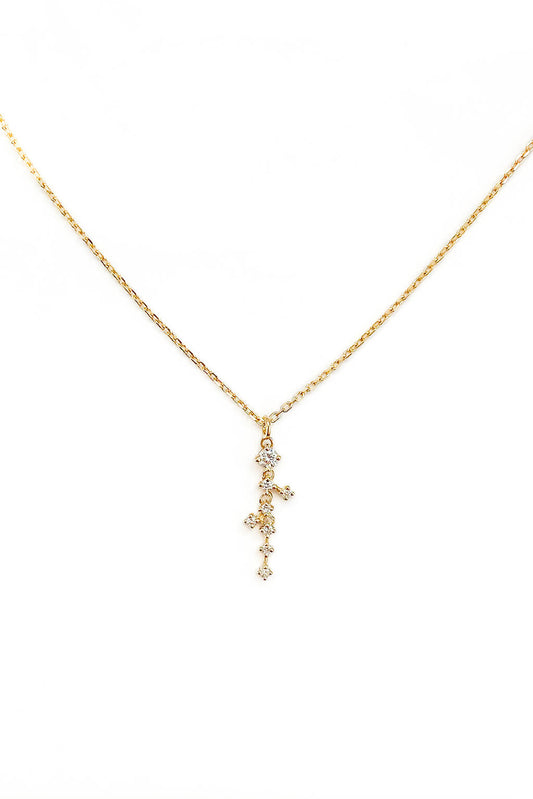 Cascade diamonds gold necklace