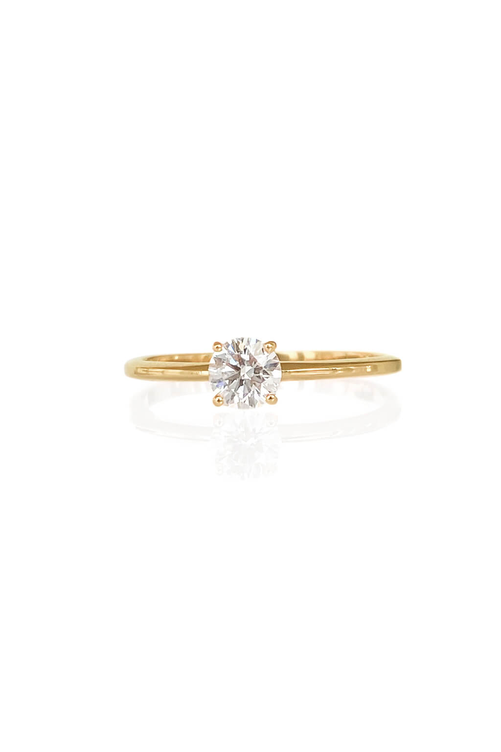 4'5 mm diamond solitaire gold ring