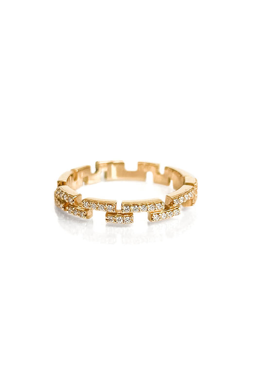 Bague Small Brick diamonds en or