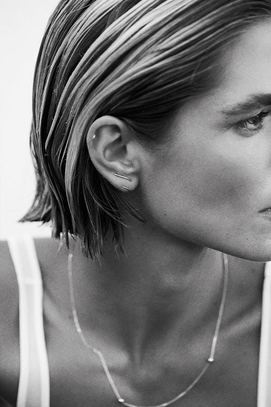 Boucle d'oreille Double Line en or