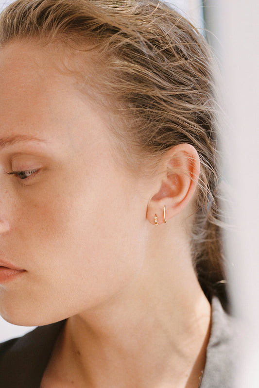 Boucle d'oreille Triple Tag Snake en or