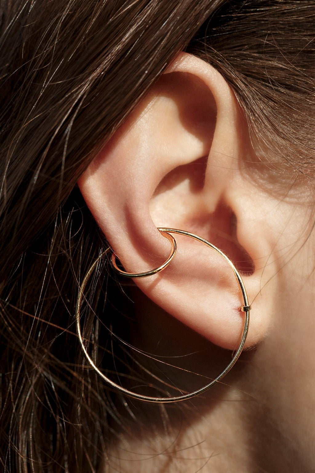 Pendiente Double Bangle de oro
