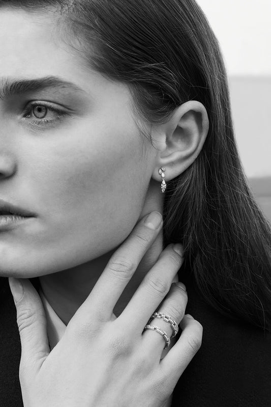 Boucle d'oreille Triple Marquise Drop en or