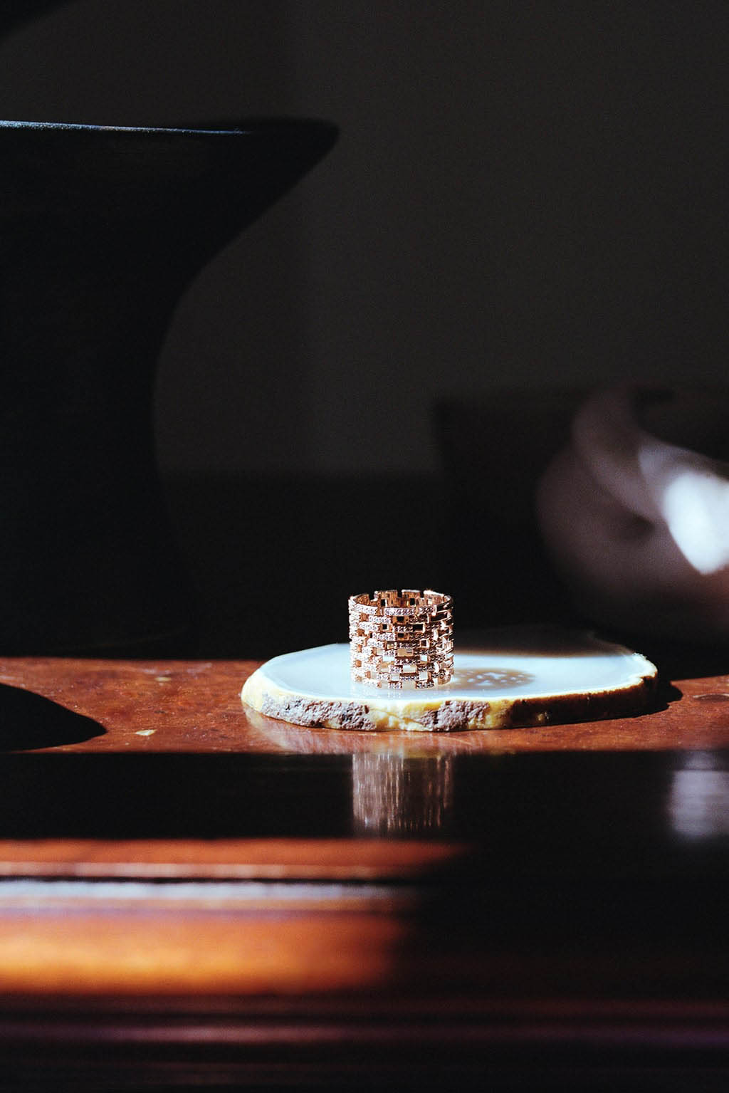 Brick diamonds gold ring - Sansoeurs