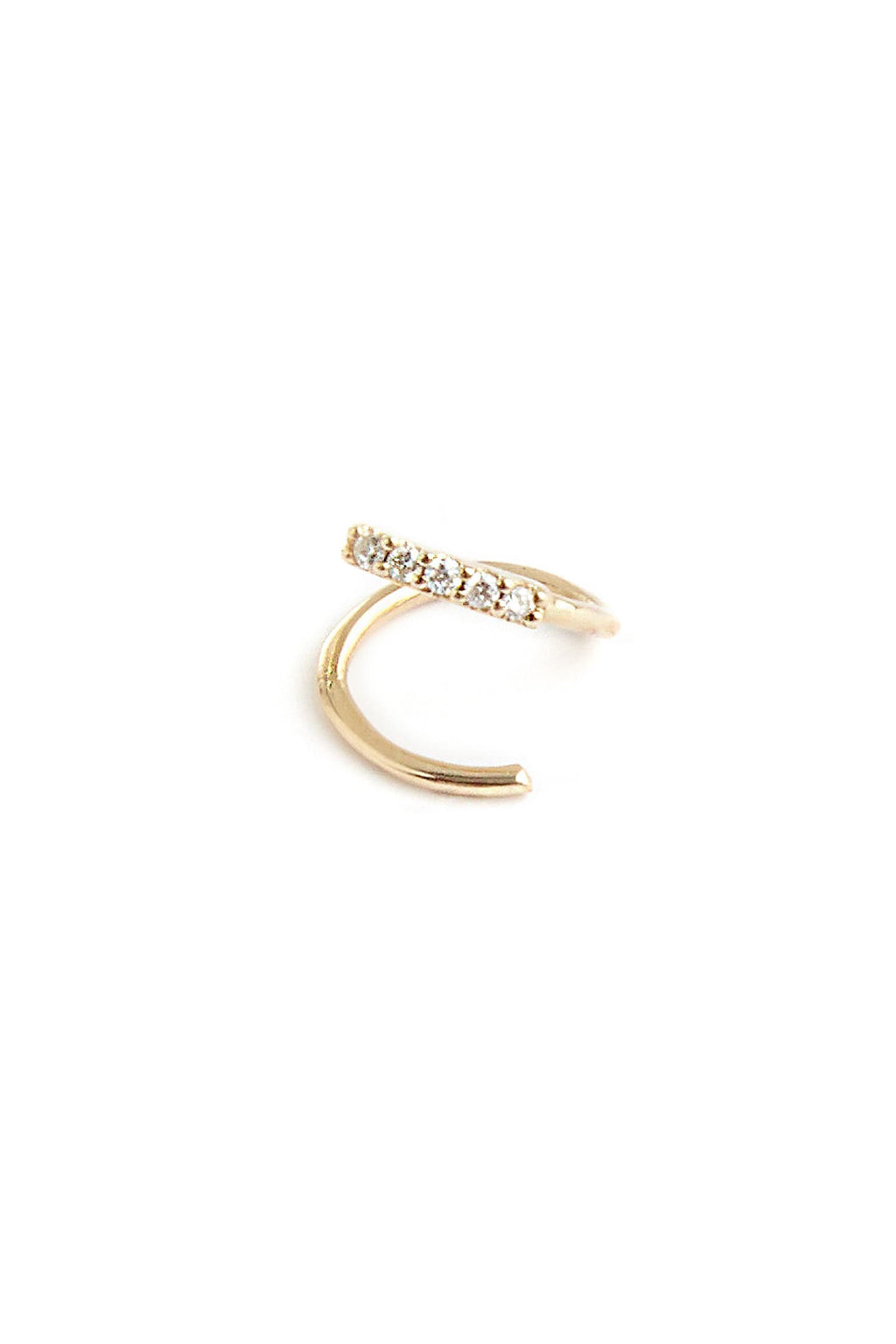 Diamond snake gold earring